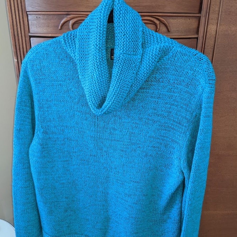 Sigrid Olson Sport Cowlneck Sweater Blue- Size: M